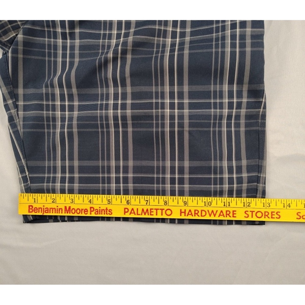 PGA TOUR Golf Shorts Men's 36 Blue Plaid Performance Flat Front Casual Travel - Picture 8 of 16